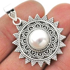 5.09cts natural white pearl round 925 sterling silver pendant jewelry t75031