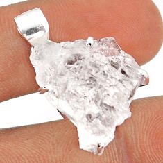 15.90cts natural white petalite rough 925 sterling silver pendant jewelry u5056