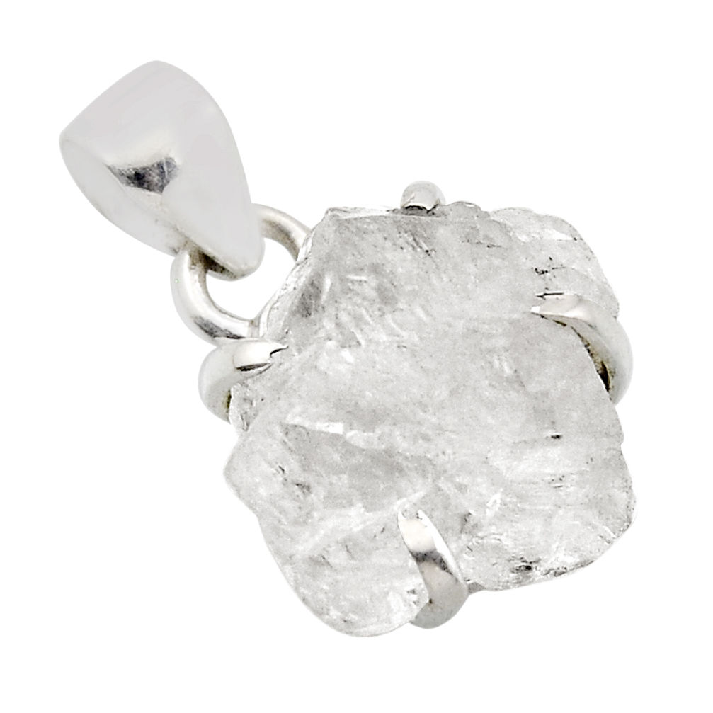 12.04cts natural white petalite rough 925 sterling silver pendant jewelry y90462