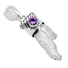 8.73cts natural white petalite rough fancy amethyst 925 silver pendant y96202