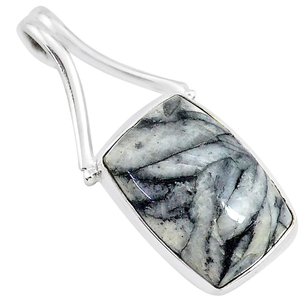 13.15cts natural white pinolith 925 sterling silver pendant jewelry r94446