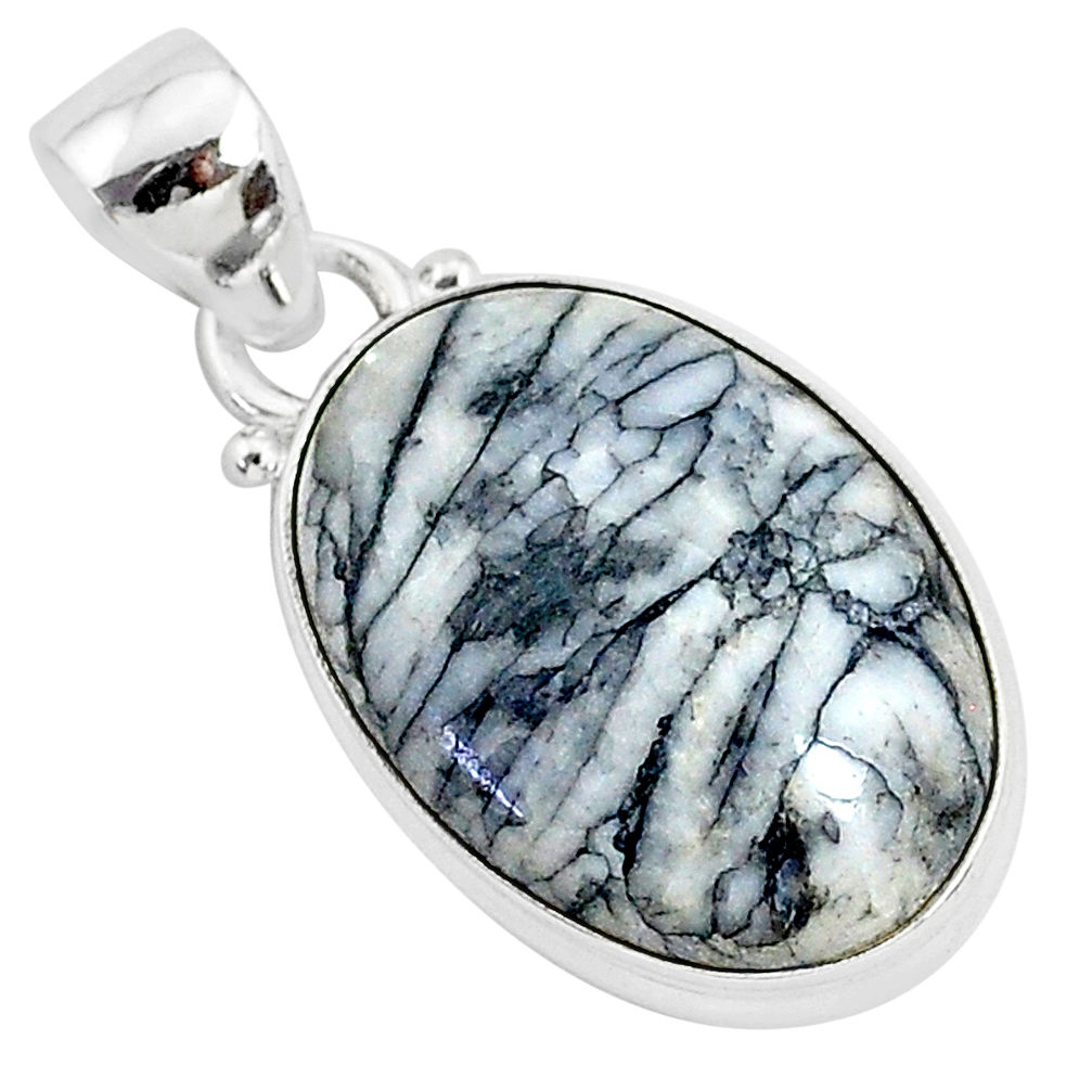 10.58cts natural white pinolith 925 sterling silver pendant jewelry r94453