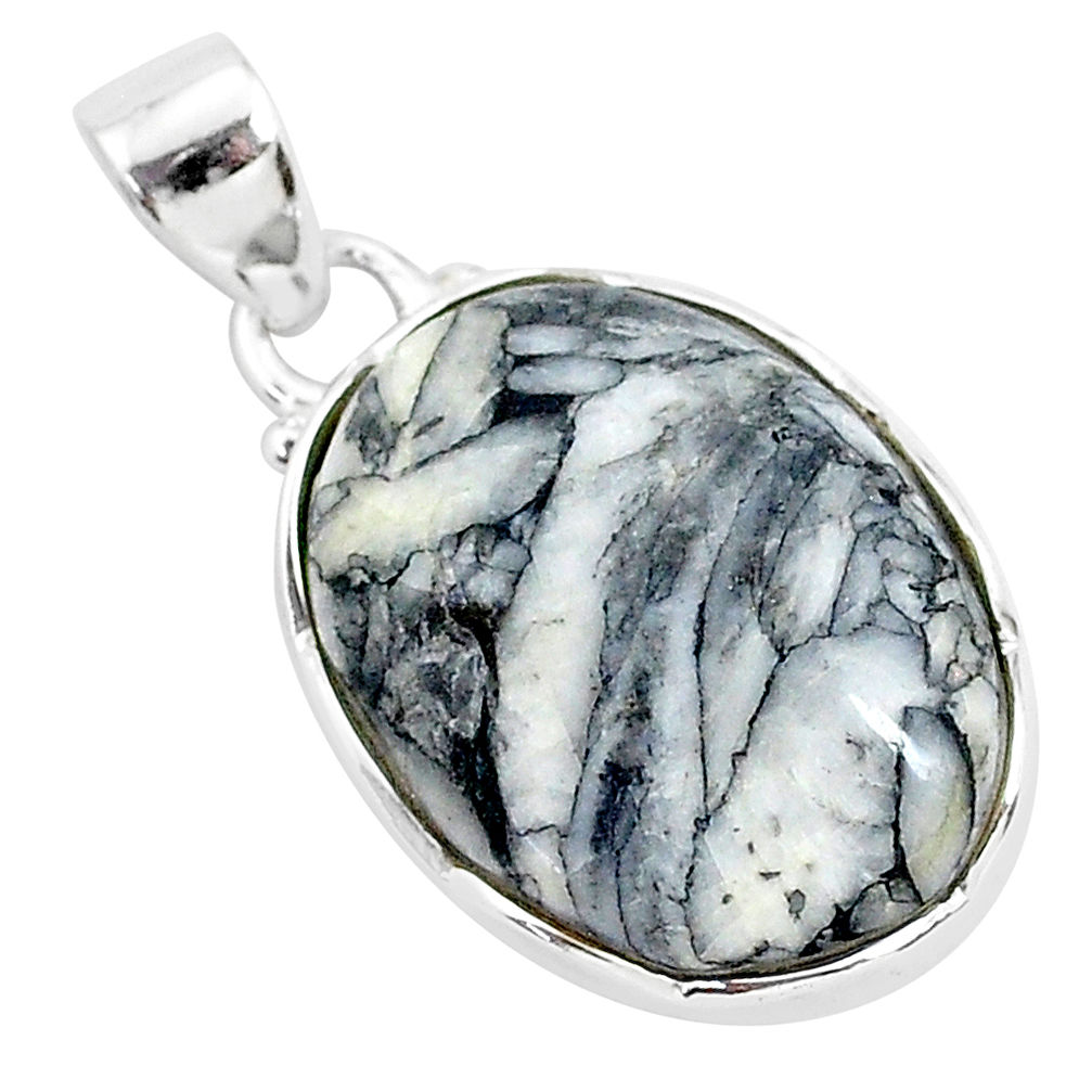 11.73cts natural white pinolith 925 sterling silver pendant jewelry r94455
