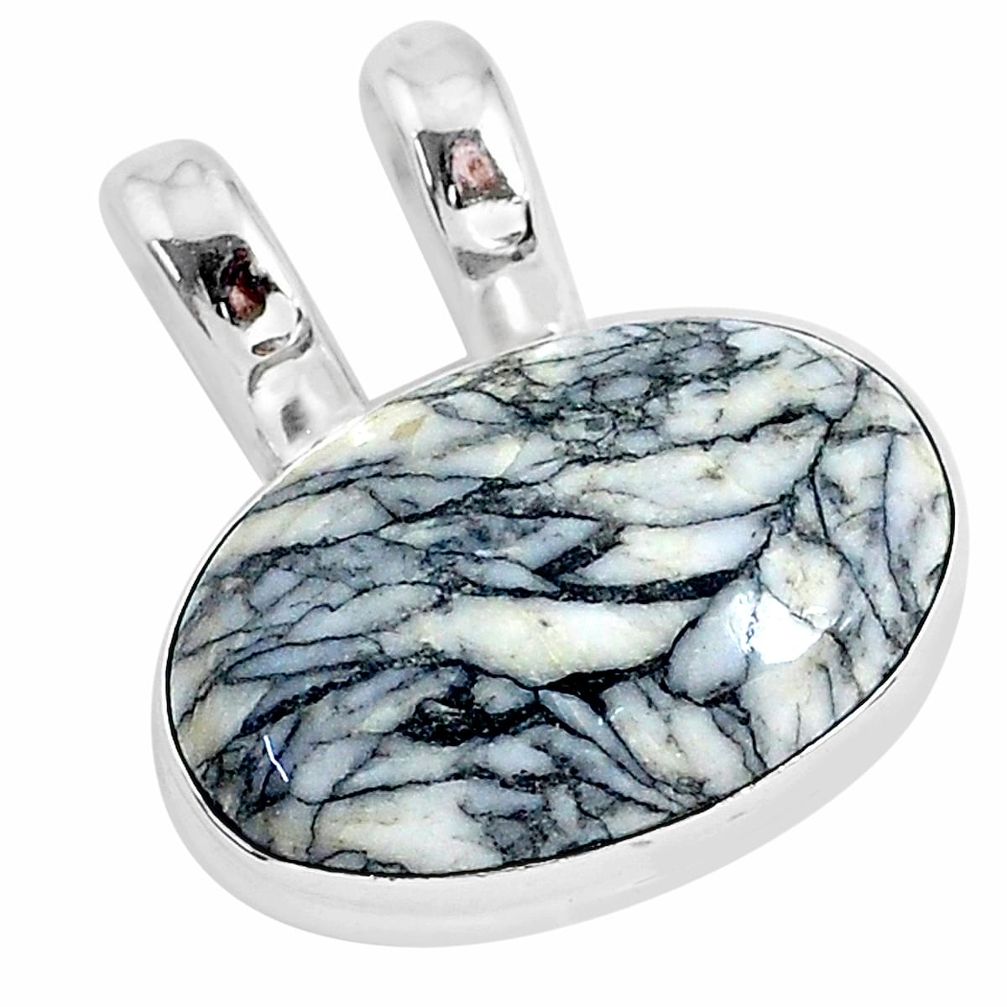 13.15cts natural white pinolith 925 sterling silver pendant jewelry r94480