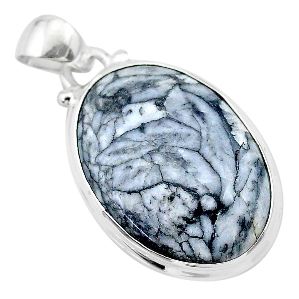 15.65cts natural white pinolith 925 sterling silver pendant jewelry t26561