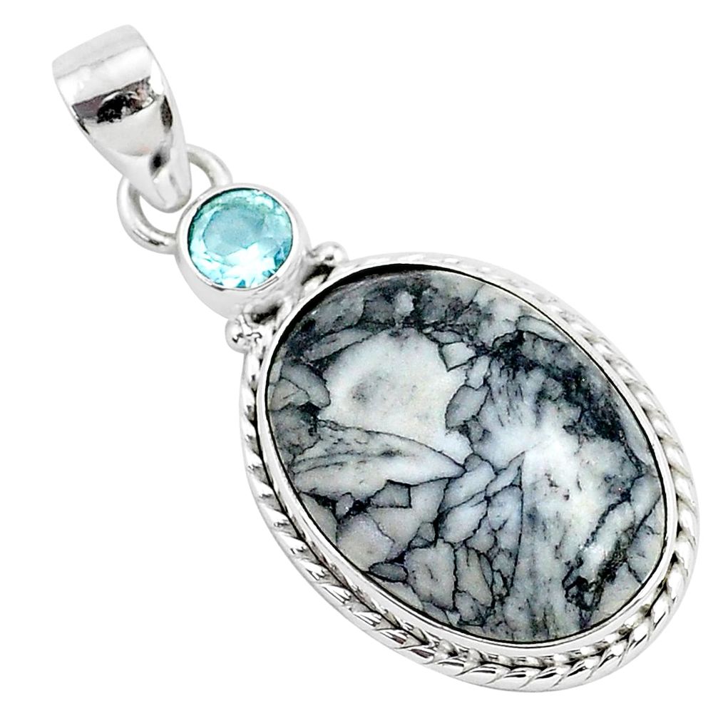 13.15cts natural white pinolith topaz 925 sterling silver pendant jewelry r94458