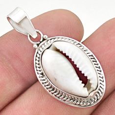 9.41cts natural white shell 925 sterling silver pendant jewelry u37901