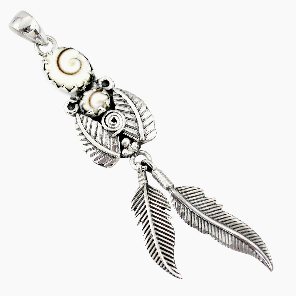 4.91cts natural white shiva eye 925 sterling silver dreamcatcher pendant r77863