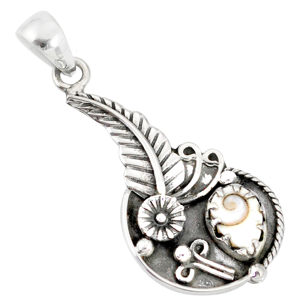2.35cts natural white shiva eye 925 sterling silver flower pendant r77826