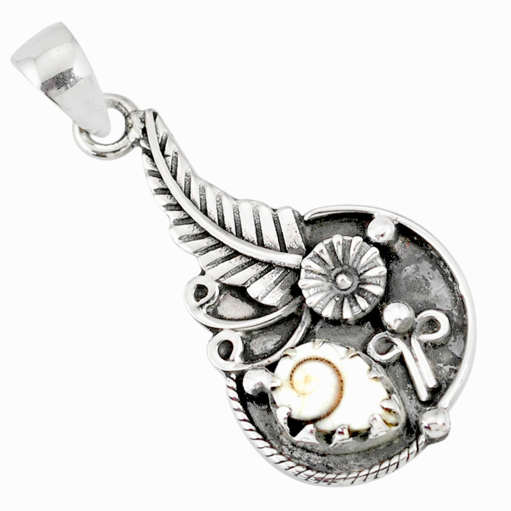 2.31cts natural white shiva eye 925 sterling silver flower pendant r77827