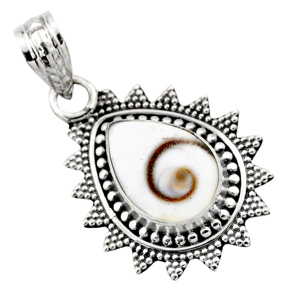 5.06cts natural white shiva eye 925 sterling silver pendant jewelry r53195