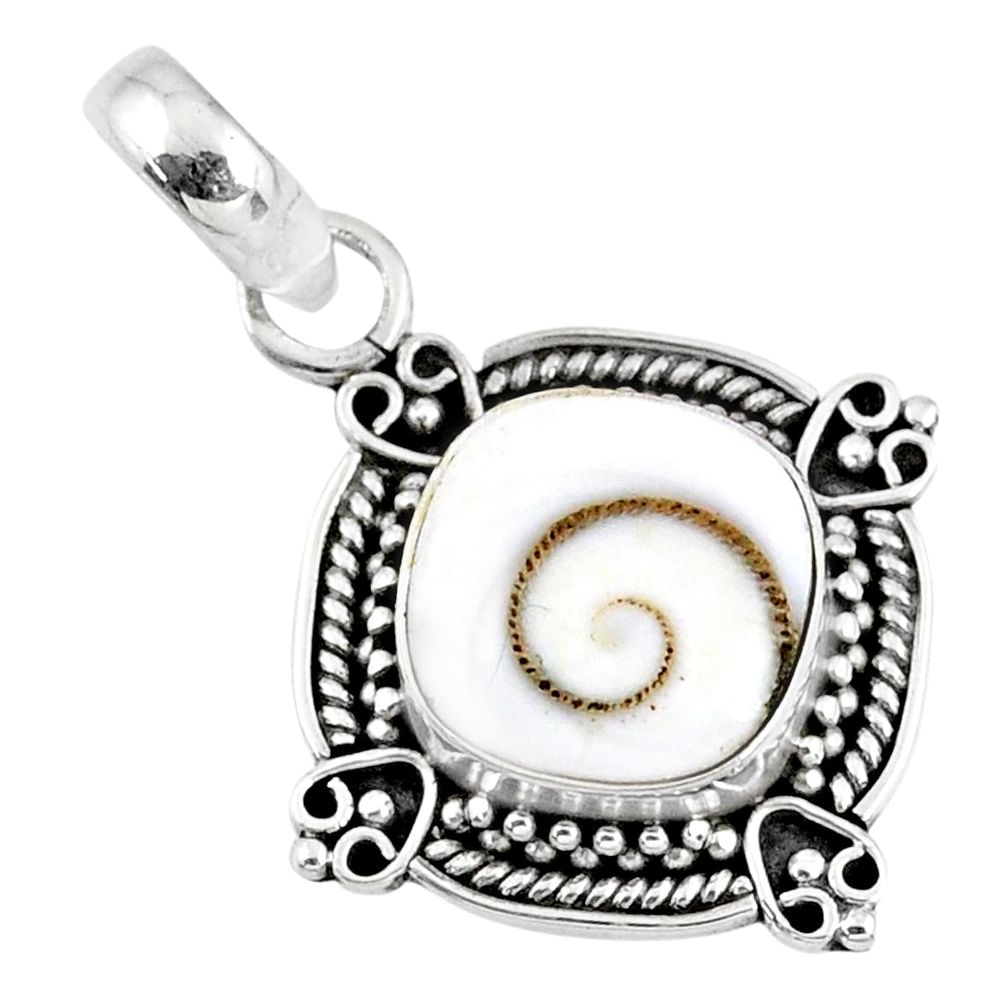 4.71cts natural white shiva eye 925 sterling silver pendant jewelry r57653