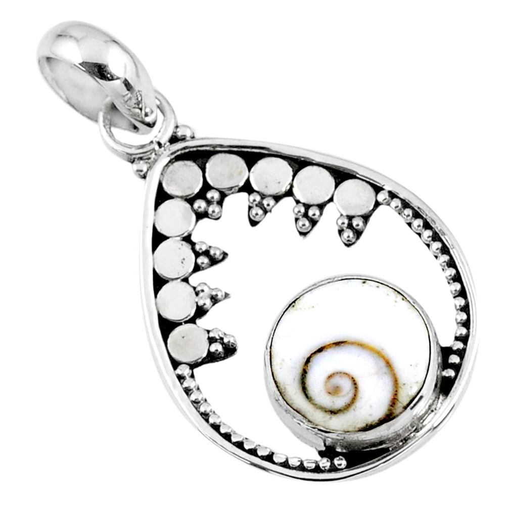 3.42cts natural white shiva eye 925 sterling silver pendant jewelry r57695
