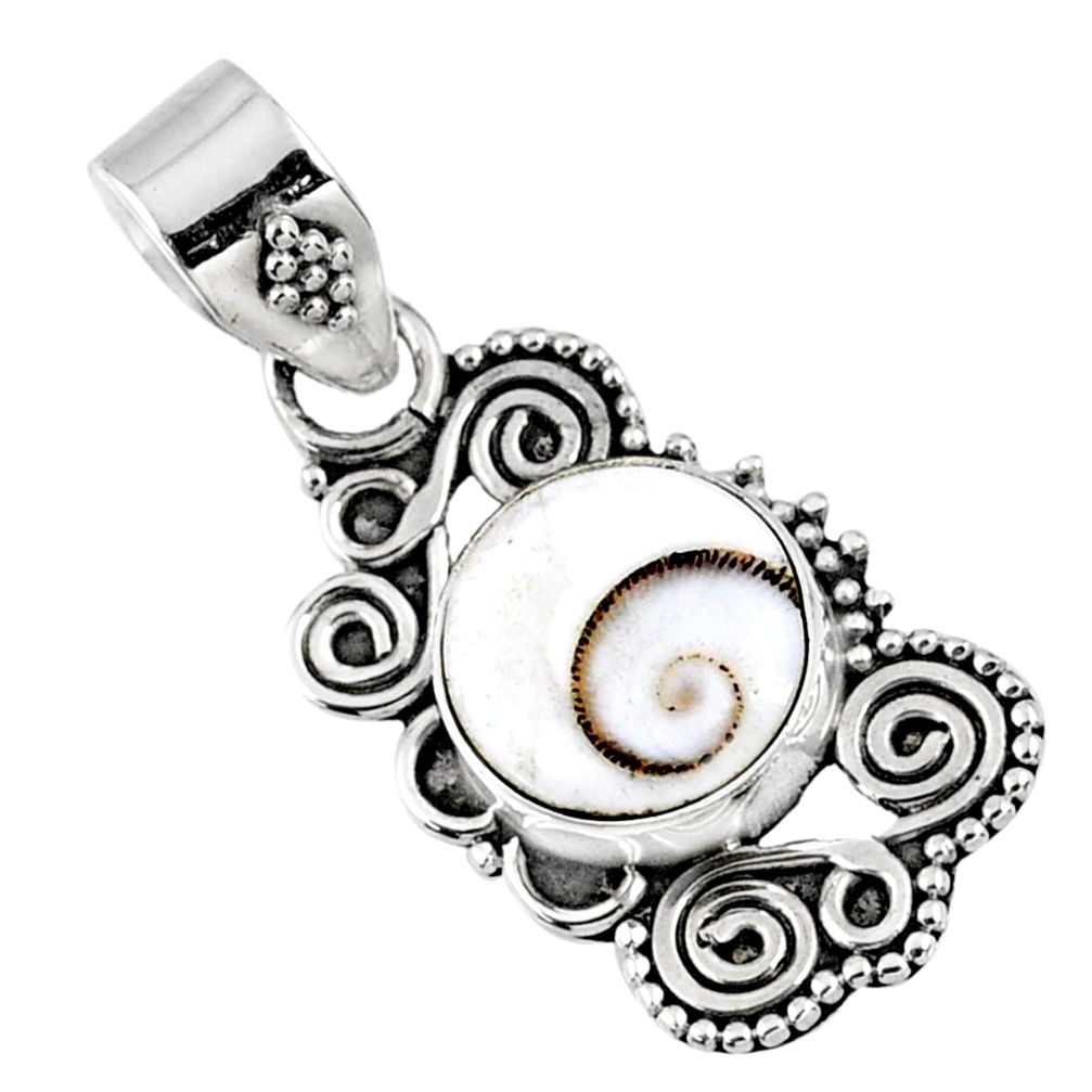 3.93cts natural white shiva eye 925 sterling silver pendant jewelry r57712