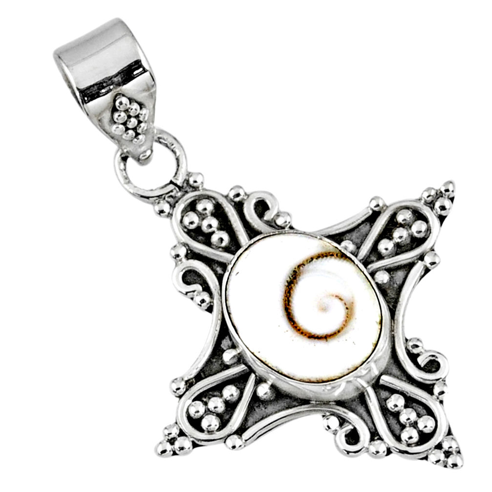 3.93cts natural white shiva eye 925 sterling silver pendant jewelry r57713