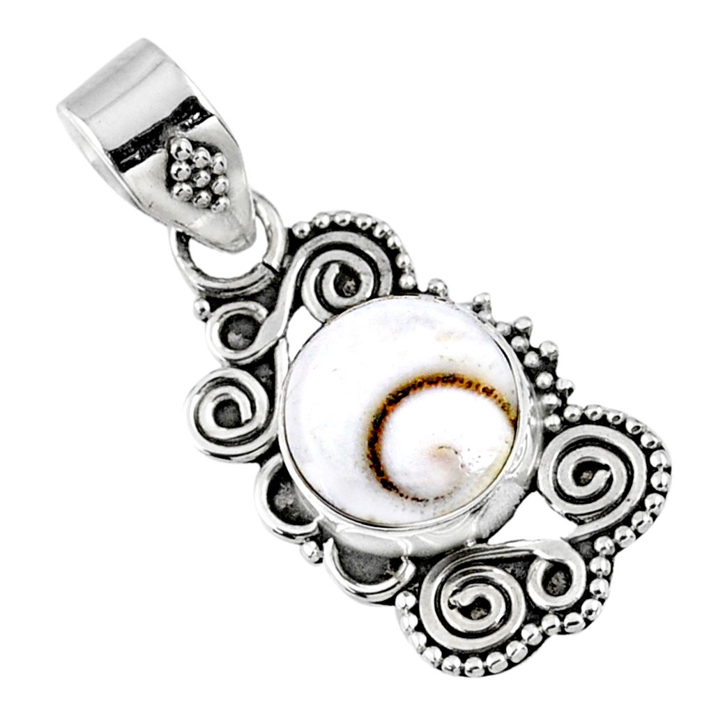 3.76cts natural white shiva eye 925 sterling silver pendant jewelry r57729