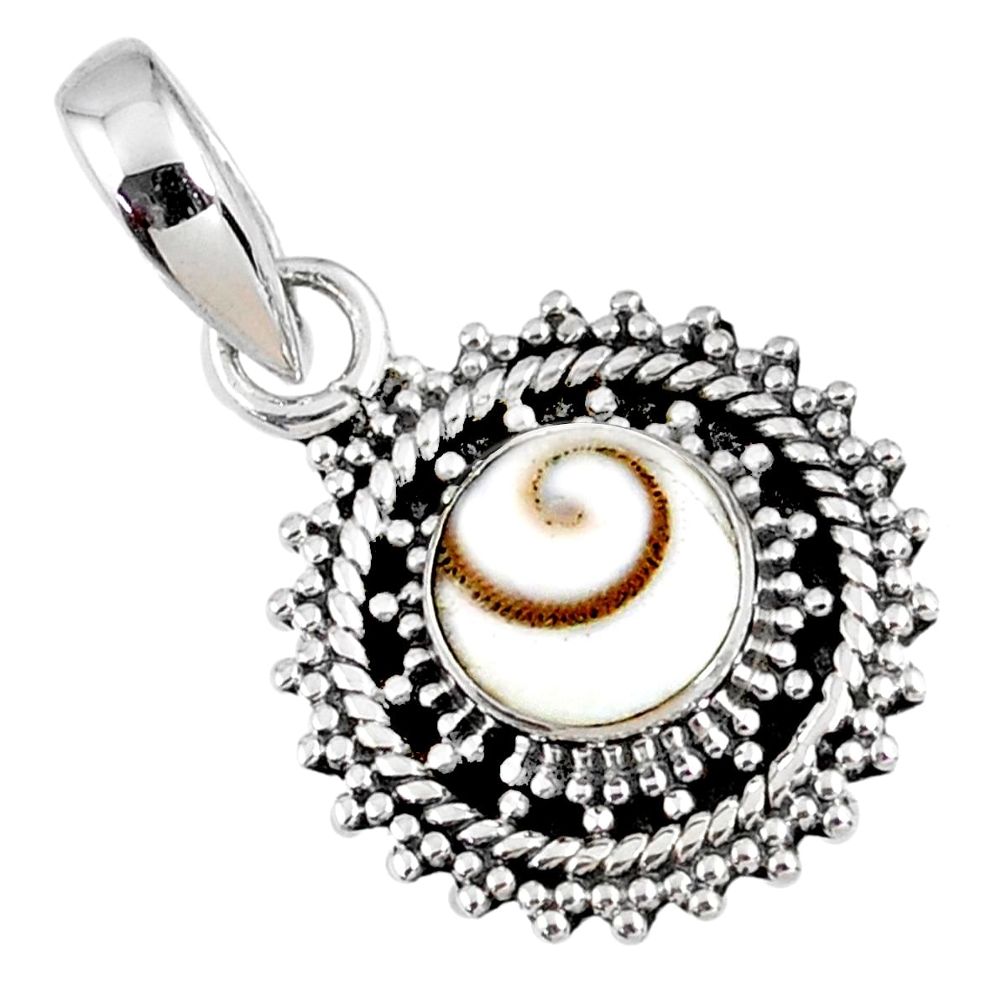 2.23cts natural white shiva eye 925 sterling silver pendant jewelry r58093