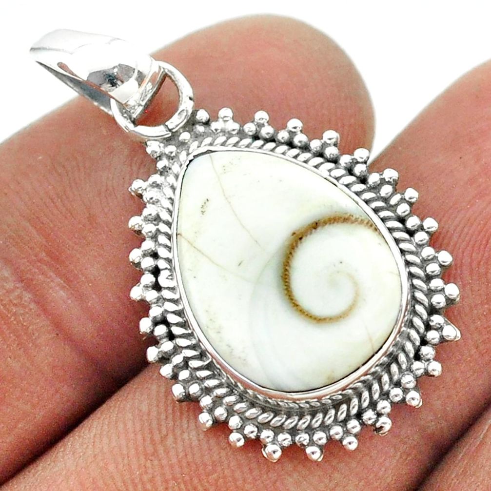 9.18cts natural white shiva eye 925 sterling silver pendant jewelry t53531