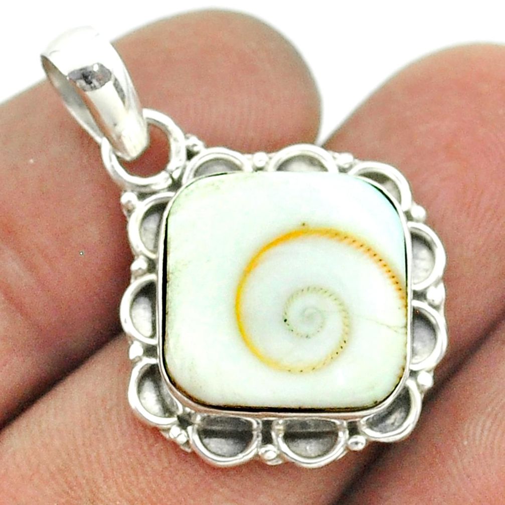 10.02cts natural white shiva eye 925 sterling silver pendant jewelry t56003