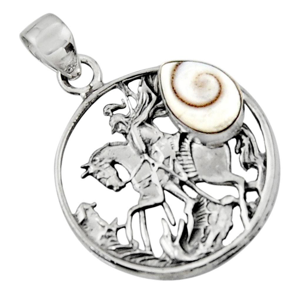 2.88cts natural white shiva eye 925 sterling silver unicorn pendant r52765