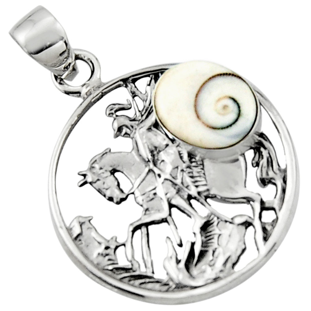 5.08cts natural white shiva eye 925 sterling silver unicorn pendant r52766