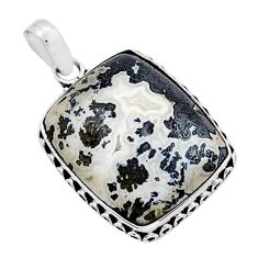 17.95cts natural white tree agate 925 sterling silver pendant jewelry y21575