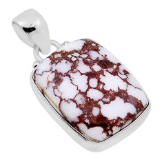 15.96cts natural white wild horse magnesite 925 sterling silver pendant n32107