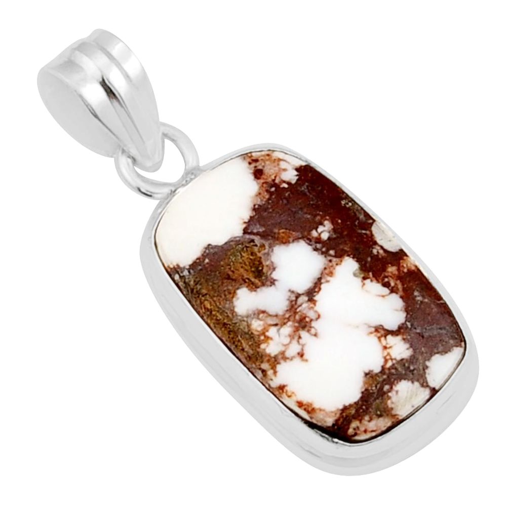 12.98cts natural white wild horse magnesite 925 sterling silver pendant y25327