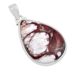 23.79cts natural white wild horse magnesite 925 sterling silver pendant y44377