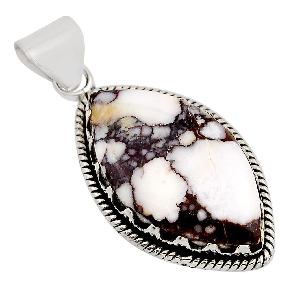17.20cts natural white zebra jasper 925 sterling silver pendant jewelry n2109