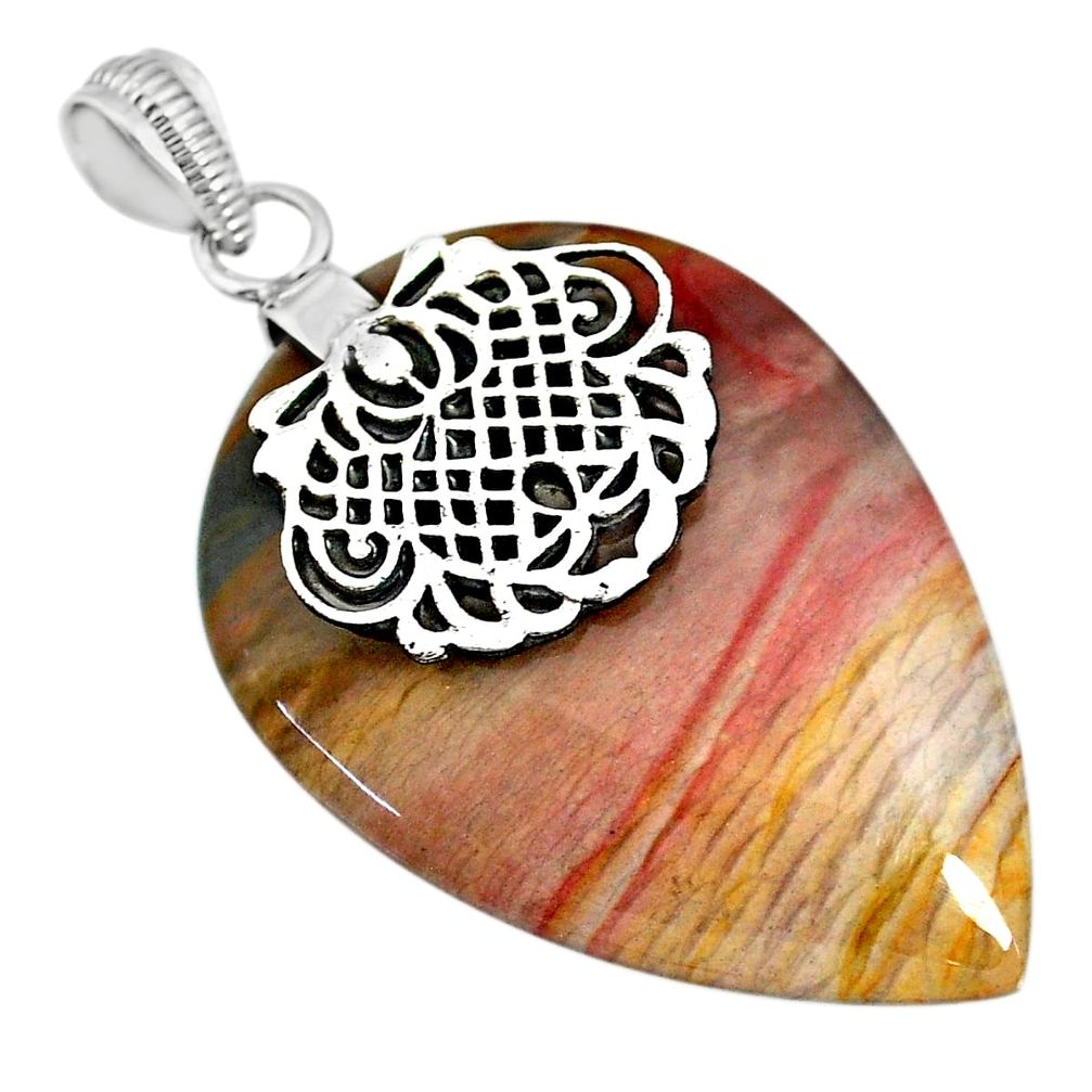 37.21cts natural willow creek jasper 925 sterling silver pendant jewelry r91122