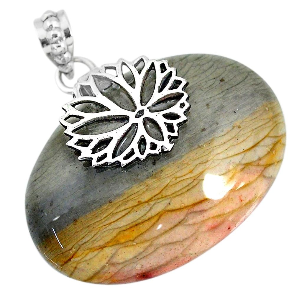 55.82cts natural willow creek jasper 925 sterling silver pendant jewelry r91124