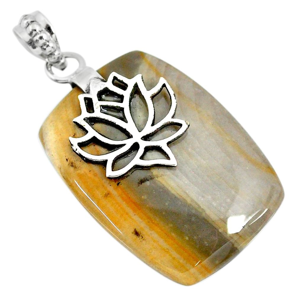 34.51cts natural willow creek jasper 925 sterling silver pendant jewelry r91137