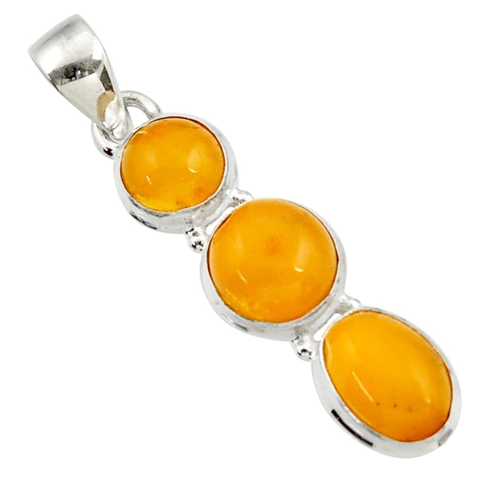  yellow amber bone 925 sterling silver pendant jewelry d43078