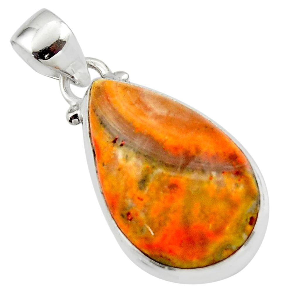 12.93cts natural yellow bumble bee australian jasper 925 silver pendant r46513