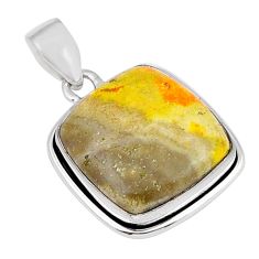 15.02cts natural yellow bumble bee australian jasper 925 silver pendant y23585