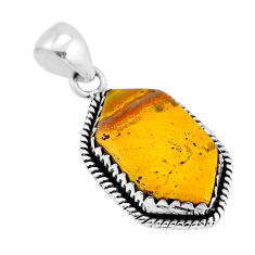 9.23cts natural yellow bumble bee australian jasper 925 silver pendant y71185