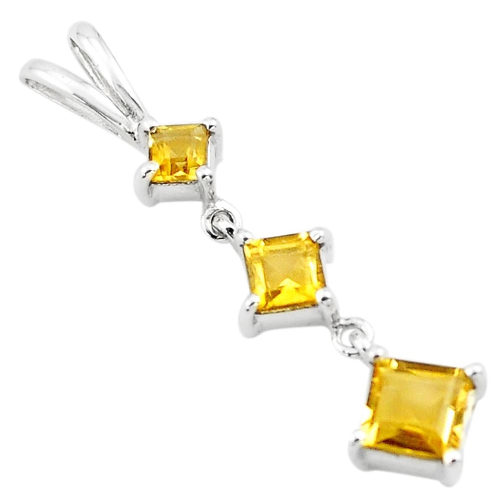 yellow citrine 925 sterling silver pendant jewelry d45646