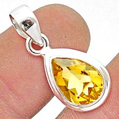 3.99cts natural yellow citrine 925 sterling silver pendant jewelry u23042