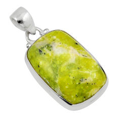 14.54cts natural yellow lizardite (meditation stone) 925 silver pendant y47596