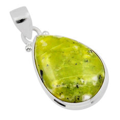 13.15cts natural yellow lizardite (meditation stone) 925 silver pendant y47609