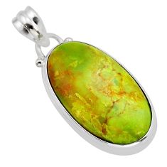 14.47cts natural yellow lizardite (meditation stone) 925 silver pendant y78042
