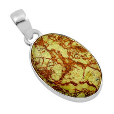 9.67cts natural yellow lizardite (meditation stone) 925 silver pendant y86724