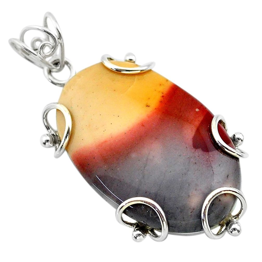 28.07cts natural yellow mookaite 925 sterling silver pendant jewelry t31786