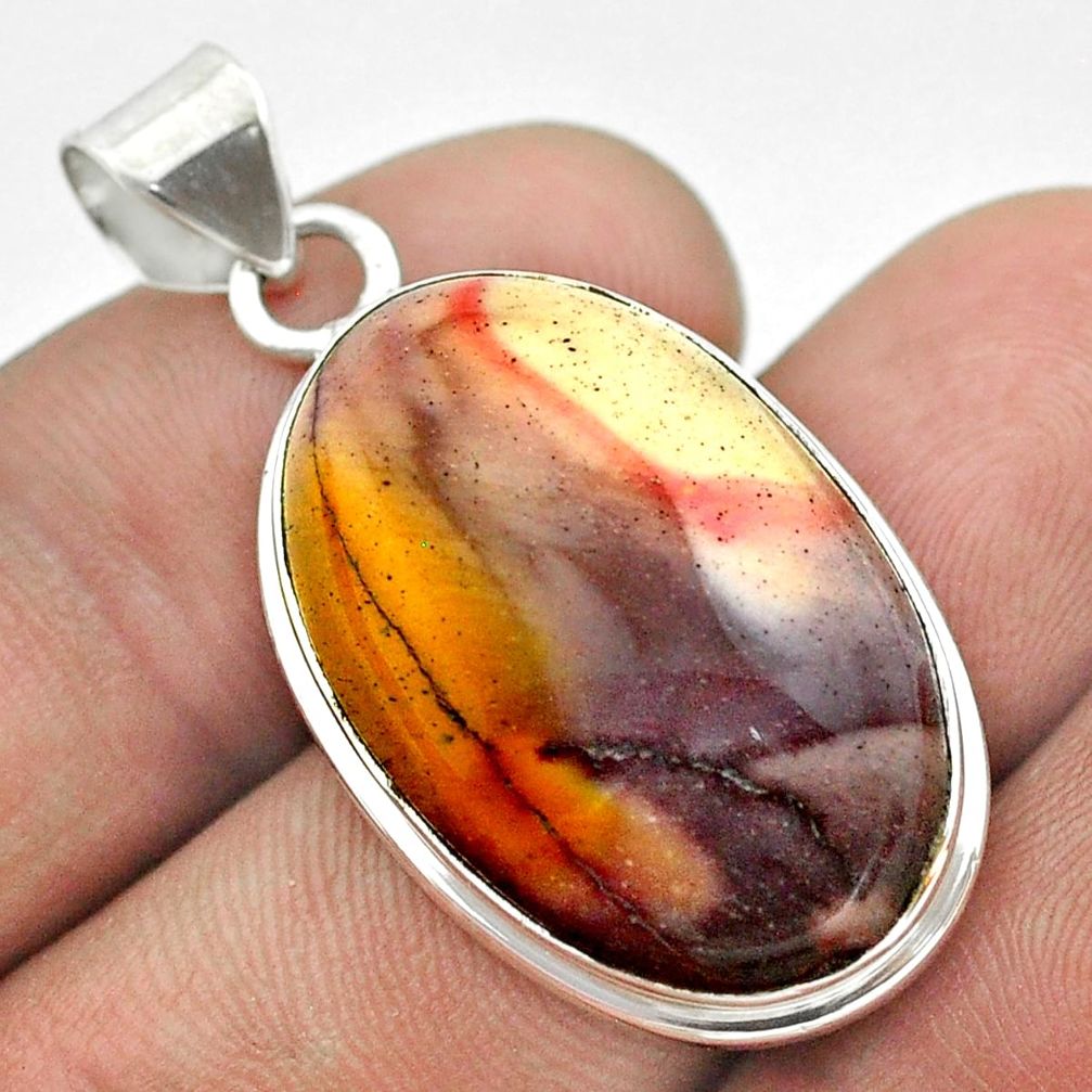 20.65cts natural yellow mookaite 925 sterling silver pendant jewelry t53765