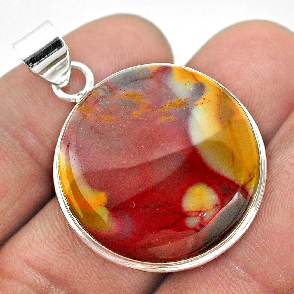 28.84cts natural yellow mookaite 925 sterling silver pendant jewelry t53778