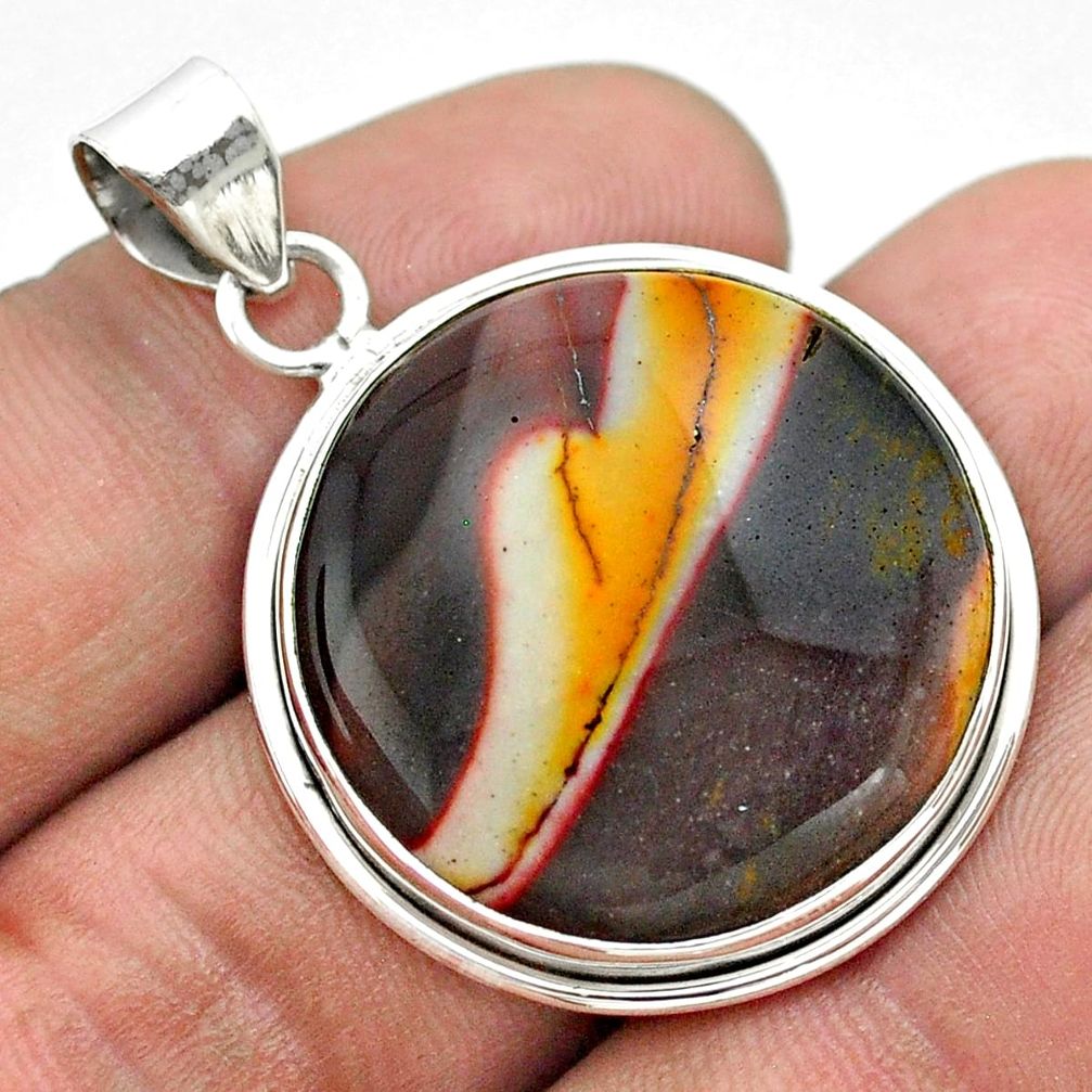 23.95cts natural yellow mookaite 925 sterling silver pendant jewelry t53780