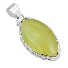 17.95cts natural yellow olive opal 925 silver hand of god hamsa pendant y21288