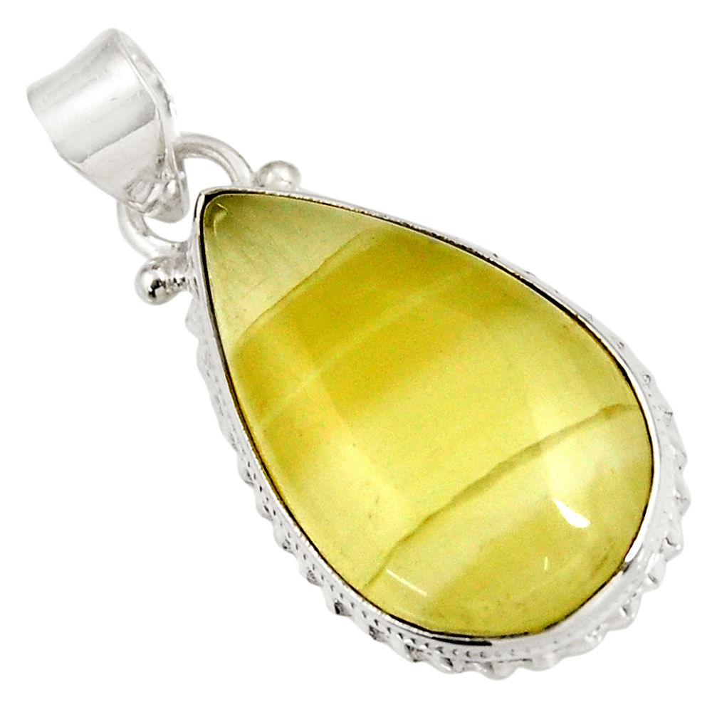  yellow olive opal 925 sterling silver pendant jewelry d39306