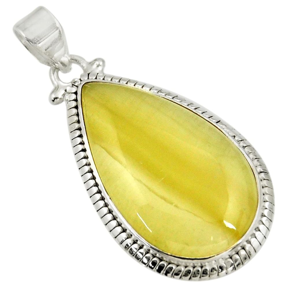  yellow olive opal 925 sterling silver pendant jewelry d39315